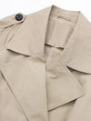 Premium polyester trench coat with double-breasted button closure front view