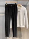 Men's premium woolen straight-leg trousers with slim-fit tailoring