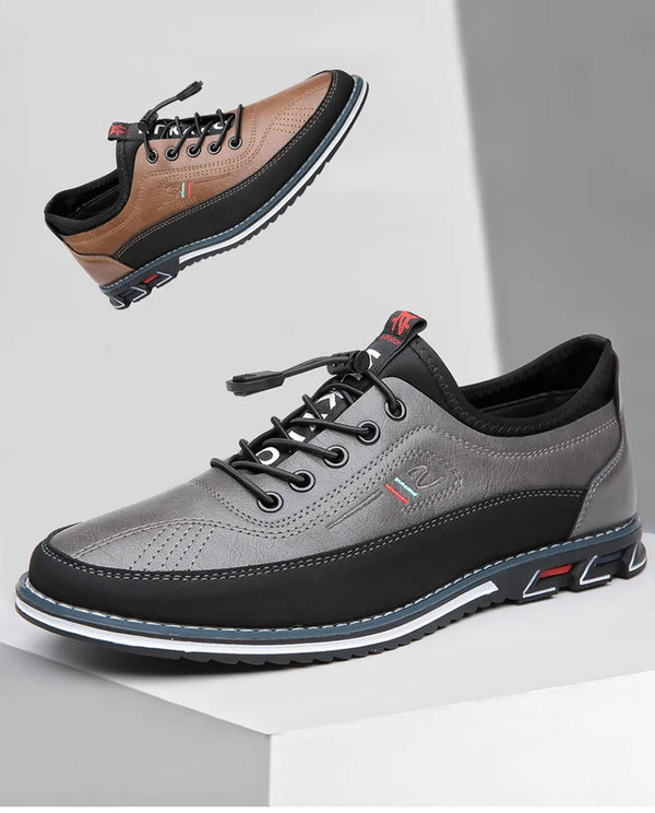 Business casual shoes featuring non-slip rubber sole and breathable PU lining in extended sizes