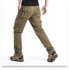 Men's breathable cargo pants featuring tactical pocket system and elastic waistband