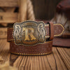 Vintage style Sunset Hues Leather Belt adding a retro touch to modern outfits.