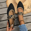 Effortless Elegance knitted color-block pointed toe flats in mixed colors with elastic band closure