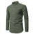 Stand collar men's shirt in pure cotton with versatile solid pattern for casual wear