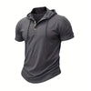 Slim Fit Hooded Men's Gym T-Shirt in quick-dry polyester, perfect for workouts and casual outings, enhancing performance and