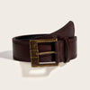 Vintage wide belt for women in black, brown, and red faux leather with metal buckle, perfect for casual or formal wear.