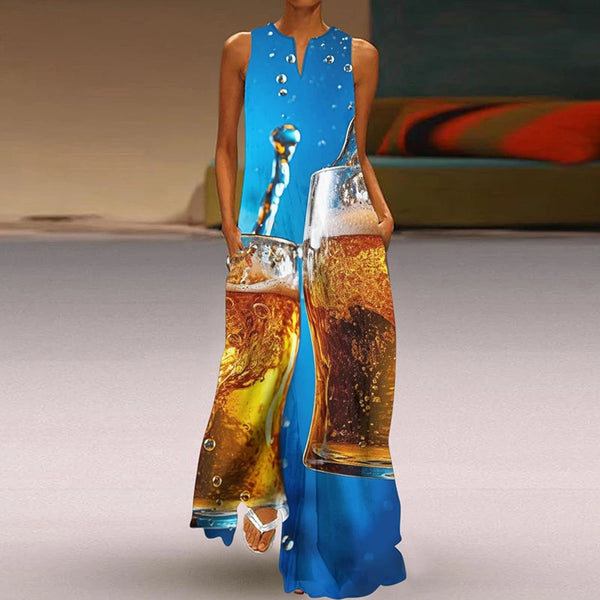 Effortless Elegance V-Neck Chiffon Maxi Dress