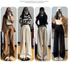 Chic high-waist corduroy wide-leg pants for women, perfect for autumn fashion and casual office wear.
