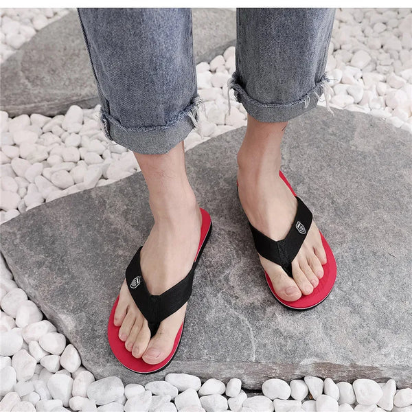 Men's flip flops with barefoot freedom and stability
