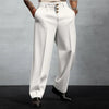 Elegant men's straight fit suit pants in solid colors, crafted from a polyester-cotton blend for comfort and style.