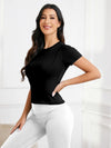 Breathable nylon athletic shirt designed for vinyasa flow and high-intensity workouts
