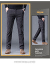 Warm corduroy stretch pants with soft fleece lining and secure zipper