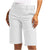 Women's high-waisted utility shorts with cargo pockets and button closure