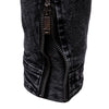 Men's Retro Slim Fit Motorcycle Jacket for fall and winter, featuring a stand collar and secure zipper front for stylish warm