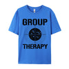 Vintage-Inspired 'Group Therapy' Men's Casual T-Shirt in premium cotton, featuring a retro graphic print for stylish comfort.