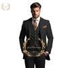 Elegant Men's 3-Piece Wedding Suit Set with notch lapel, slim fit jacket, vest, and trousers for formal occasions.
