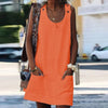 Breathable mini dress with vintage button details and modern twist