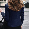 Chic slim fit faux leather moto jacket for women, perfect for autumn and winter, featuring a sleek zipper closure and tailore