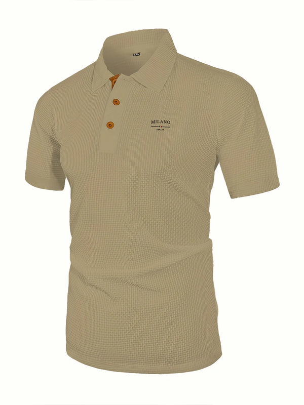 Men's breathable polo shirt with stretch fabric for all-day comfort