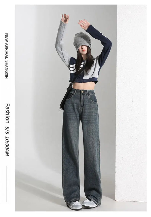 Flat lay of Sunset Boulevard Denim with complementary fashion essentials.