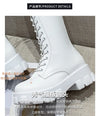 Stylish ankle high women's boots with lace-up closure, thick heel, non-slip rubber sole, perfect for fall and winter fashion.