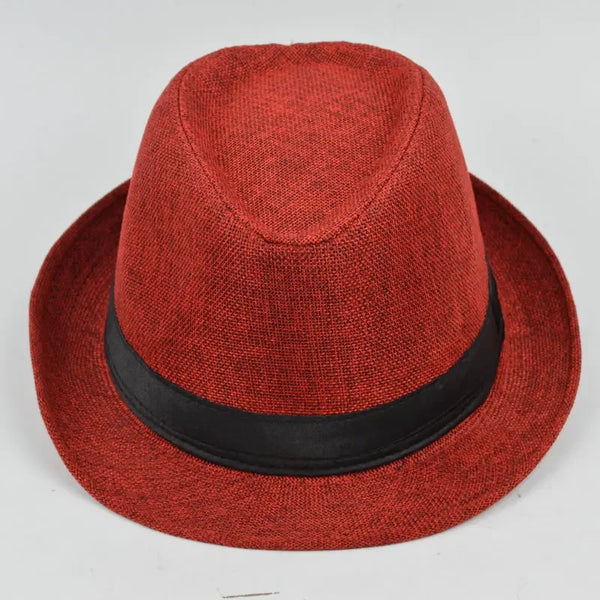 Classic fedora with UV protection for sunny outdoor activities.