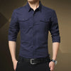 Slim fit military shirts for men in army green and khaki, long sleeve, stylish, comfortable, perfect for casual and business
