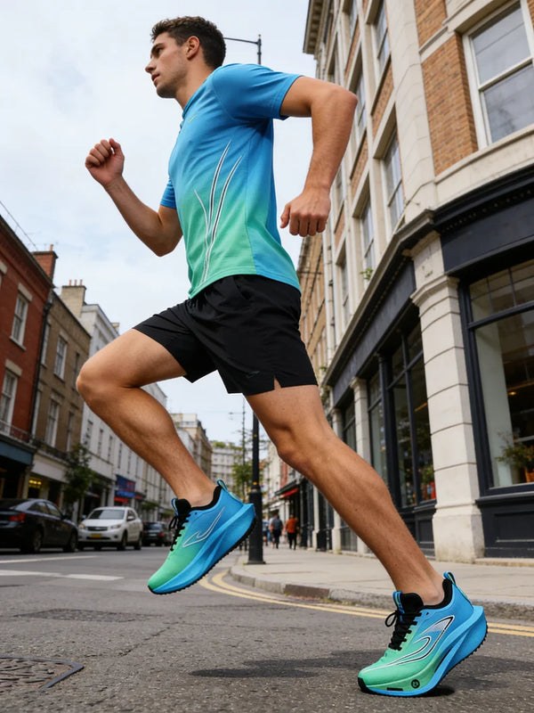 Casual lace-up sneakers with breathable upper and sweat-absorbent properties for men