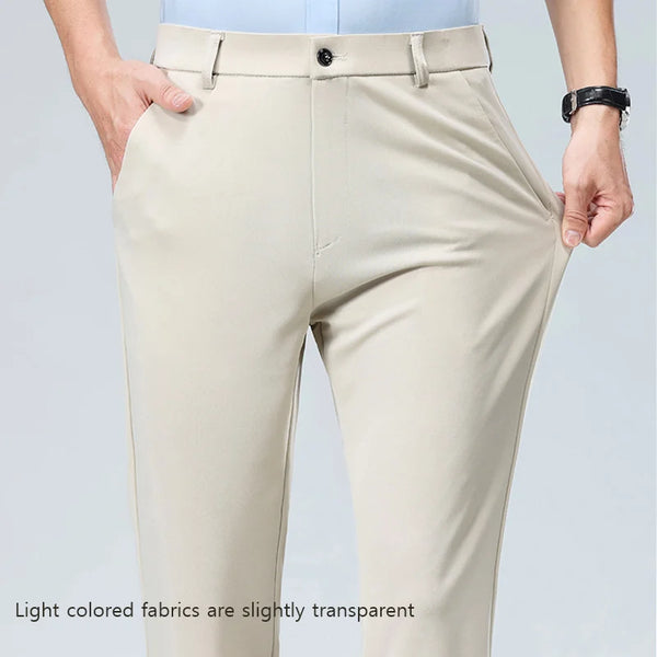 Effortless Elegance Elastic Straight Suit Pants