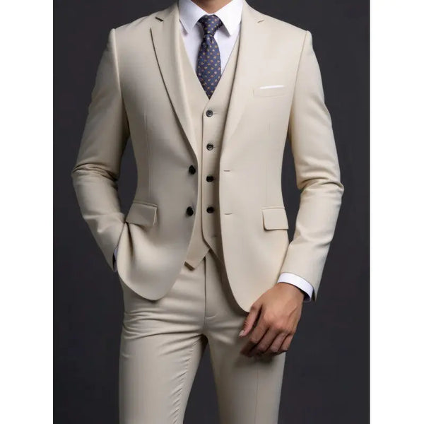 Detail of the trousers' pockets in the elegant men's 3-piece suit.