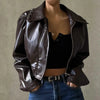 Street Edge jacket detail highlighting smooth polyester PU leather surface