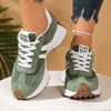 Casual patchwork sneakers featuring lace-up closure and comfortable fit
