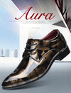 Comfortable PU lining of floral men's Oxford dress shoes for all-day wear.