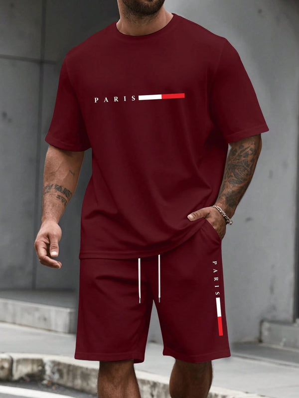 Casual two-piece outfit with functional pockets and adjustable waistband