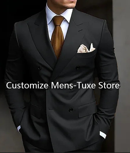 Stylish double-breasted blazer with a modern cut, perfect for cocktail attire.