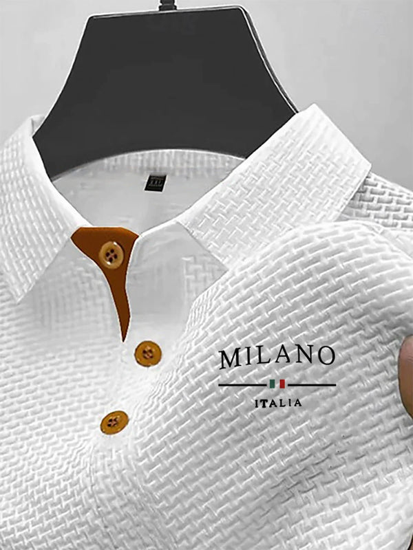 Classic men's summer polo with wrinkle-resistant properties