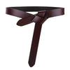 Premium knot cowhide leather belt for women, adjustable, chic design, perfect for dresses, coats, and high-waist pants.