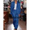 Elegant men's satin two-piece suit in casual fit, perfect for business or casual events, made from cotton and polyester blend