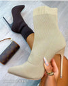 Fashion-forward sock-style ankle boots with super high heel and slip-on design