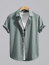 Travel-friendly men's casual shirt in lightweight quick-dry polyester