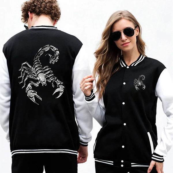 Scorpio printed bomber jacket for men, casual fit, stylish outerwear with ribbed cuffs, perfect for street style and daily we