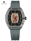 Sapphire crystal watch with a luxe rubber band, perfect for evening elegance.
