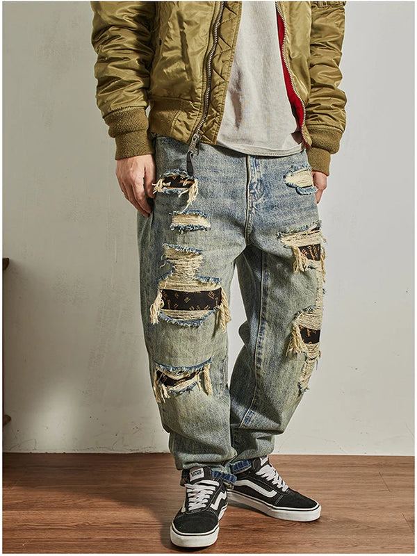 Rebel Spirit Distressed Jeans with a vintage look, perfect for the free-spirited man.