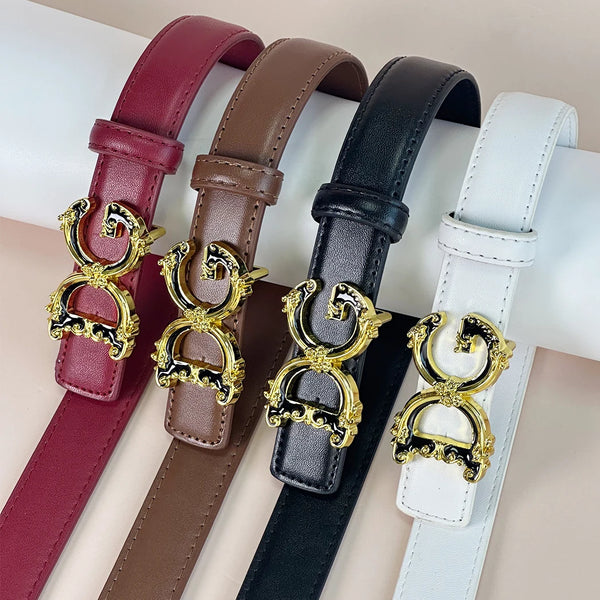 Chic women's PU belt for jeans, stylish accessory for casual and semi-formal wear, crafted from durable high-quality material