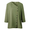 Elegant long sleeve office blouse for women in various colors, featuring double-breasted closure and slim fit for professiona