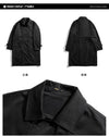 Men's Casual Trench Coat in Plus Sizes, single-breasted, loose fit, medium length, stylish outerwear for autumn and winter.