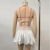 Elegant lace top showing regular fit and delicate craftsmanship