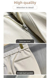 Professional straight-leg pants in premium wool fabric