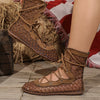 Breathable ankle boots with athletic mesh design and customizable lace-up fit in black