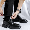 Sophisticated patent leather Oxfords for special occasions.