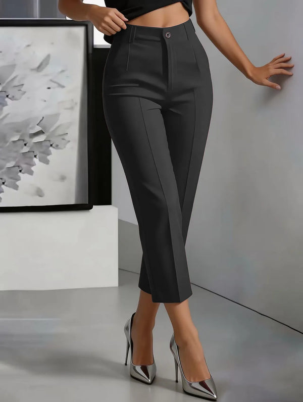 Effortless Elegance trousers styled with tucked blouse for polished office look